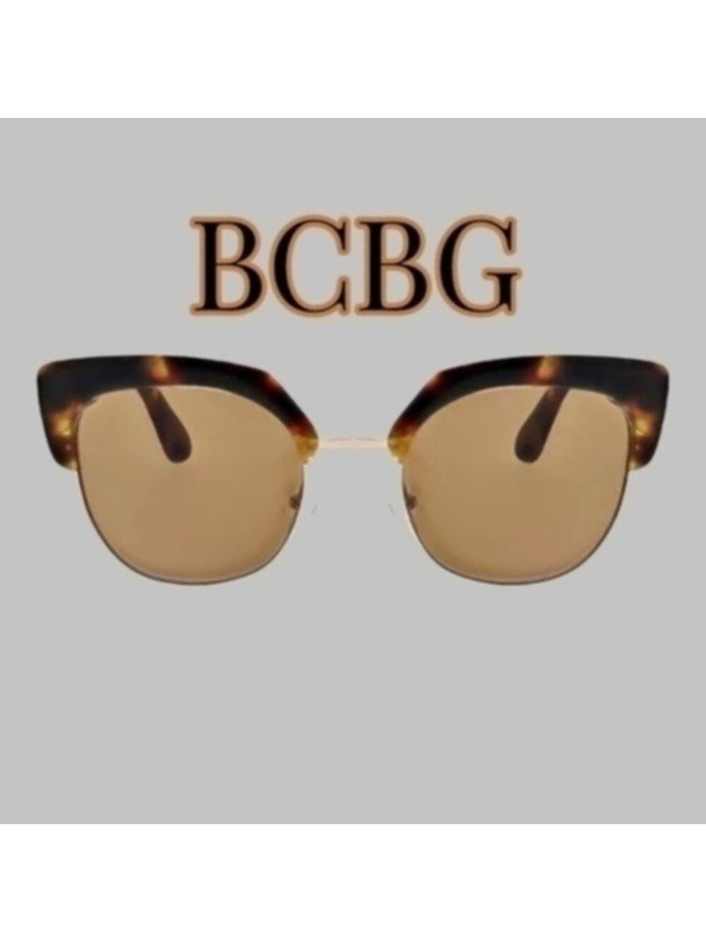 BCBG Chunky Retro Round-ish Tortoiseshell Frame Sunglasses